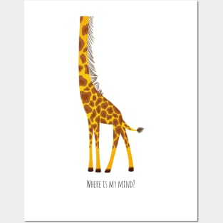 Giraffe where is my mind Posters and Art